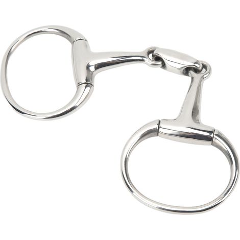 Mors de filet en acier inoxydable 125mm pour cheval, anneau libre anti-morsure, équipement équestre. (1/5)