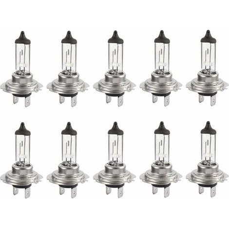 Lot de 10 Ampoules Halogènes LED 12V H7 55W - Longue Durée, Blanc, Feux de Croisement pour Voiture (1/5)