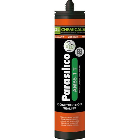 Parasilico AM85-1 T - Mastic silicone neutre oxime sur base transparente - DL Chemicals - Cartouche de 300 ml RAL 6005 - Vert mous