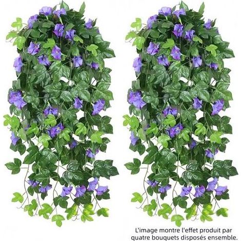 Fleurs artificielles suspendues – Plantes retombantes pour la décoration intérieure et extérieure de mariages et de jardins – Violet (1/3)