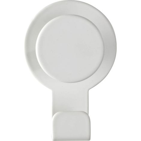 WENKO Gancio adesivo senza utilizzo del trapano, portasalviette, Acciaio inossidabile, 5 x 7.5 x 2.5 cm, Bianco (1/5)