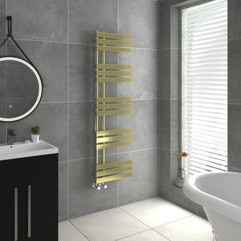 WarmeHaus D Shape Bathroom Radiator Warmer Brushed Brass 1600x450 (1/5)