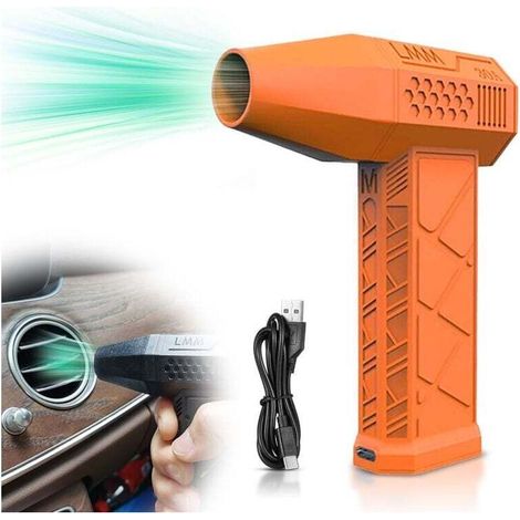 Sèche-cheveux électrique à main sans fil 130 000 tr/min, dépoussiéreur à air comprimé pour voiture, ordinateur, maison, nettoyage, réduction de la poussière industrielle, batterie intégrée (or
