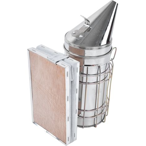 Kit d'apiculture 8 pièces comprenant : brosse à abeilles, grattoir, pince à cadre, outil d'enrobage de fil, enfumoir, cage à reine et outil de désoperculation (1/5)