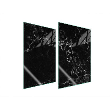 Plaque de protection en verre pour cuisine, 2 x 35 x 52 cm, marbre (1/5)