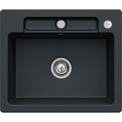 VB flächenbündige Spüle Siluet 60 S flat 33462F 600x510mm Rechteck Pure Black (1/2)