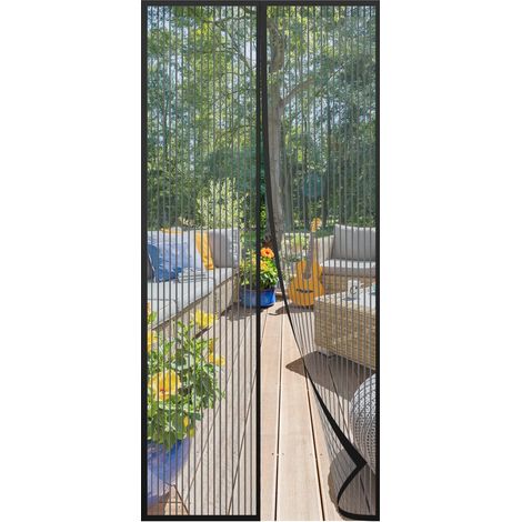 Mosquitera magnética para puertas, negra, malla magnética, 120x242 cm (1/5)