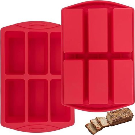 6-Cavity Silicone Mini Cake Molds, 27×18cm Rectangular, for Pastries and Brownies (1/5)