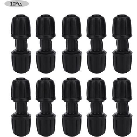 Connecteur d'eau droit, raccord d'irrigation goutte-à-goutte de jardin pour tuyau PE de 16mm, 10 pièces