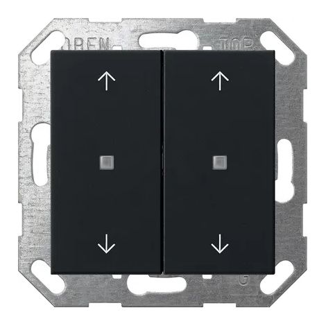 Gira Pulsante a bilanciere 2f frecce OneKNX System 55 Nero m [5174005], 5174 005