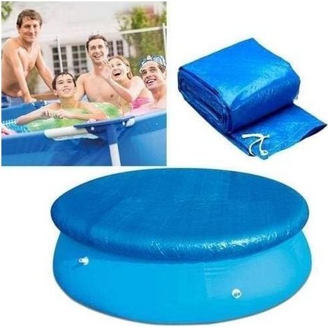 366 cm de Diamètre Bâches pour Piscines,Couverture de Protection de Piscine Ronde avec Attaches en Corde,Bâche Durable Antipoussière Coupe-Vent pour Piscines Hors Sol Rondes