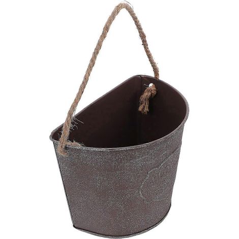 Pot de fleurs mural en fer gris, jardinière d'intérieur résistante pour la maison, le jardin ou le balcon, 17 x 14 x 8 cm (1/5)
