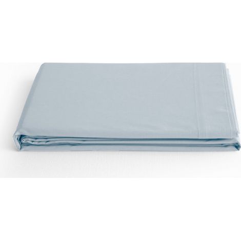 Drap plat percale pur coton peigné longues fibres 80 fils/cm² Vent du sud - Glacier - 270 x 300 cm pour lit King size - Glacier -