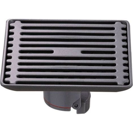 Drain de douche carré amovible pivotant en acier inoxydable avec couvercle à motif (drain de douche noir)