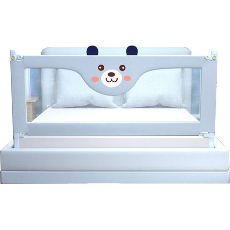 Barrière de lit, Design réglable, Matériau lavable, 1pcs gris 1.8m (1/2)