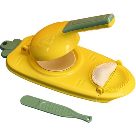 Machine à pâte à raviolis et chapati 2 en 1, moule à pâte, poignées et outils, jaune éclair (1/5)