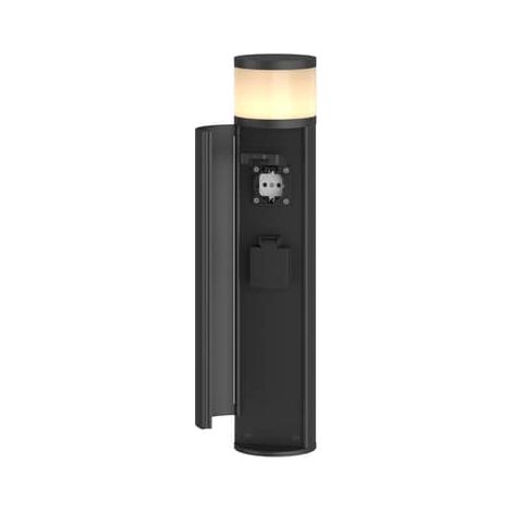 [GEBRAUCHT] Lucande Corban Sockelleuchte Gartenleuchte Wegeleuchte G9 Mit Tür 2 Steckdosen B-Ware