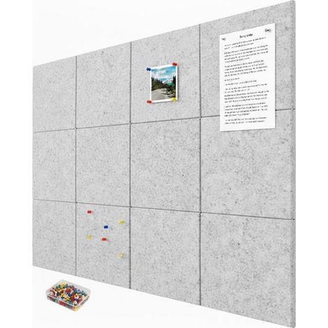 Panneau Feutre - 30 x 30 x 0,9 cm - Auto-Adhésif - Pour Bureau Chambre Cuisine - 12 Pièces (1/5)