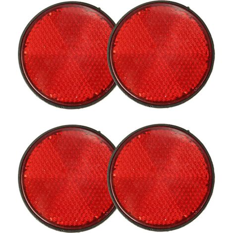 Adatto per 4 catarifrangenti rotondi universali rossi, adatti per motociclette e quad, dimensioni 5,6 x 0,8 cm.