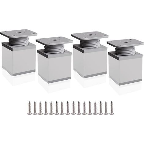 Verstellbare Möbelbeine, 4 Stück, 50 mm, Schrankbeine, höhenverstellbar 0–20 mm, Aluminium-Tischbeine für Schreibtische, Sofas, DIY-Möbel