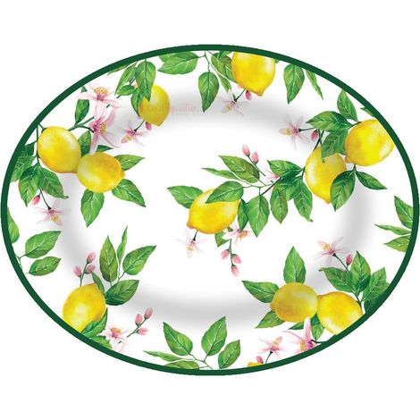 Fade piatto portata Jaffa melamina decoro mediterraneo 47x37 cm