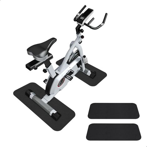 2 Pièces Tapis Sport Fitness,Tapis Protection Sol en PVC Surface Adhérente 6 mm,Tapi Home Trainer pour Vélo Elliptique,Stepper,Mini-Vélo D'appartement Appareils de Fitness (30x63.5cm) (1/5)