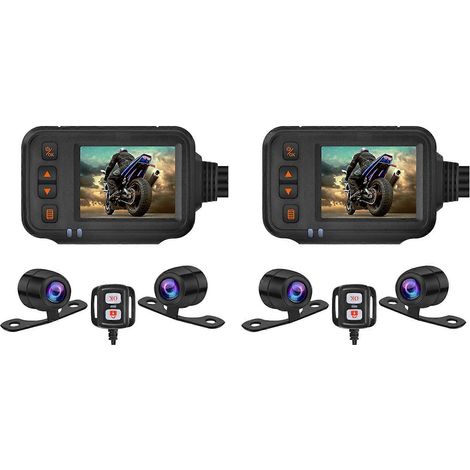 2-Kamera-Dashcam, 2-Zoll-IPS-Bildschirm, 1080p + 720p Dual-AHD-Auflösung, G-Sensor, Parkmodus, Fahrrekorder, Schwarz (1/5)