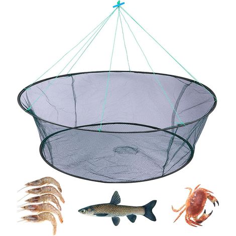 Filet de pêche pliable, filet en nylon pour petits poissons/crabes, épuisette - 80 cm (1/5)
