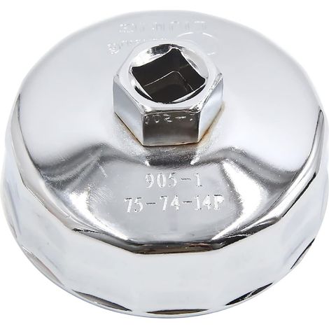 Clé pour Filtre À Huile 76mm 14 Flûtes Acier 1pc pour Voiture Points De Contact Multiples, Ne Coupe Pas Les Cartouches En Plastique, Ajustement Parfait (1/5)