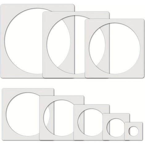 8 grands gabarits circulaires pour peinture (8 pièces), gabarit circulaire en plastique réutilisable, adaptés aux projets artistiques sur tissus et papiers peints ainsi qu'à la décoration intérieure (1/5)