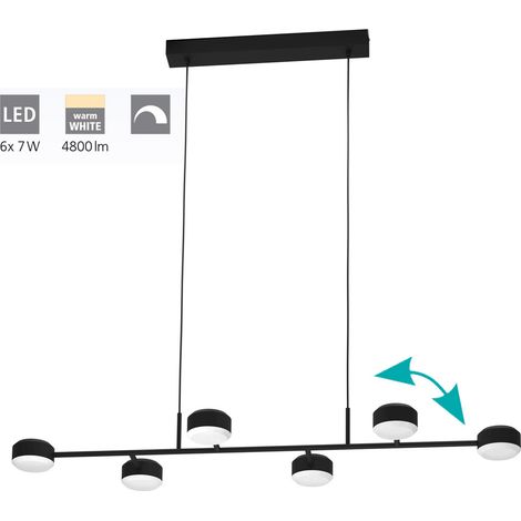 Lampe suspendue clavellina plastique blanc LED 6x7w 3000K L: 120 cm b: 40 cm H: 110 cm Dimmable (1/4)
