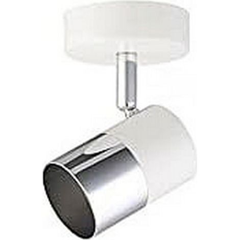 Lampada da parete alogena modello Moon EDM - 50W - GU10 - Bianco e cromo - Lampadina non inclusa (1/2)