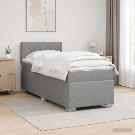 Cama box spring con colchón Gris Claro 80 x 200 cm Tela (1/5)