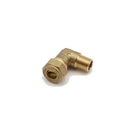 PrimaPlus Compression Elbow 10mm x 1/4" Male Brass Fitting (1/3)