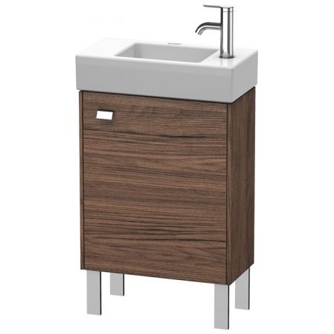 Duravit Meuble sous-lavabo Brioso 48,4 x 23,9 cm, 1 porte, 1 tablette en verre, pour lavabo Vero Air 072450, Couleur (avant/corps): décor noyer foncé, poignée chromée - BR4431R1021