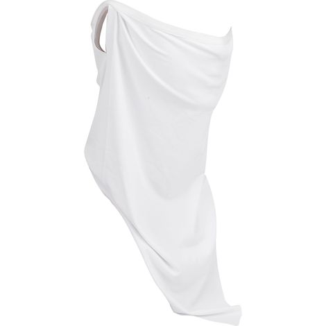 Écharpe triangulaire unisexe été anti-UV en soie de glace sans couture, absorbe l'humidité et évacue la transpiration, cache-visage avec boucles d'oreilles blanc (1/5)