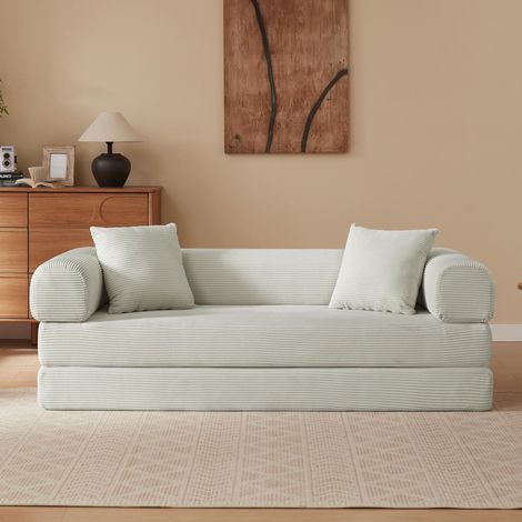 Neche Canapé Compressé Sans Structure,Canapé-Lit Pliable,Canapé au Sol Style Tatami,Canapé Convertible pour Appartement,195x89x59cm,Beige (1/5)