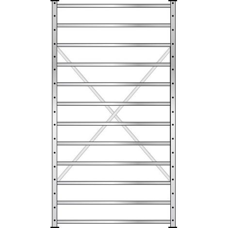 BRB Fächerregal mit 12 Fachböden, Stecksystem, verzinkt, BxTxH 1070 x 400 x 2 mm