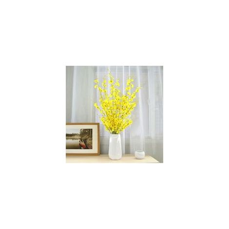 Lot de 6 fleurs artificielles orchidée danse en soie, décoration salon, porche, sans vase –