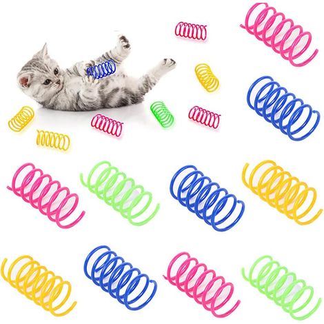 60 jouets à ressort pour chat, jouets colorés à ressorts en spirale pour chats, jouets interactifs pour chats à - MMCD-ZGL-04915 (1/5)