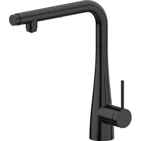 Robinet de cuisine à poignée unique  Modèle divisé  Couleur Noir  Finition noir mat  [IMEX®] (1/3)