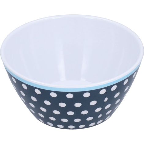 Saladier à Dessert 500ml en Verre Épaissi pour Gâteaux, Fruits et Snacks - Décoration de Table avec Motifs Points Bleu Foncé (1/5)