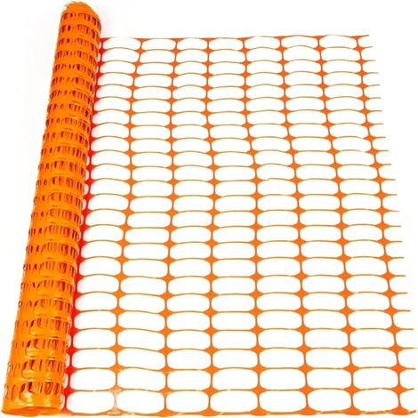 Grillage avertisseurs - Clôture de Chantier - Clôture d'étang - Clôture de Protection - Filet de Protection de Parterre - Filet avertisseur Plastique Orange, 30 m (1/5)