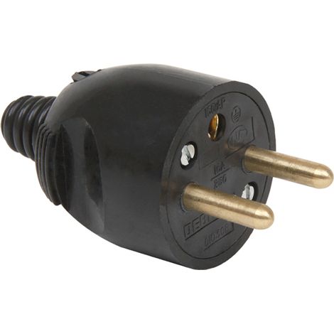 DEBFLEX - FICHE MALE 2P+T 16A DROITE A COIFFE NOIR - 713530