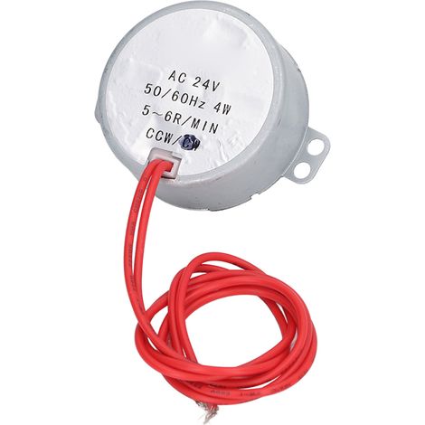 Moteur synchrone 50TYC AC 24V 5-6 tours/min, sens anti-horaire CCW, engrenage réducteur pour équipement automatique, rotation inverse fixe (1/5)