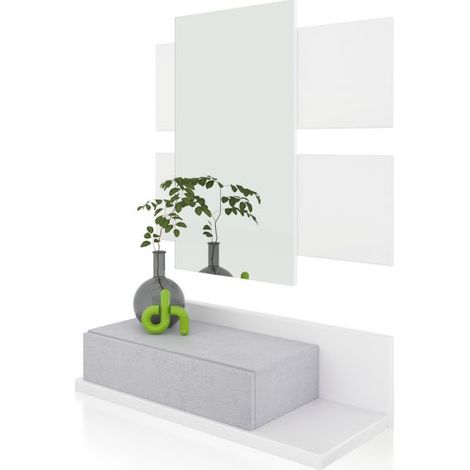 Mueble recibidor Milo Blanco Artik (Blanco Mate) - Gris Cemento (ancho) x 116cm (alto)