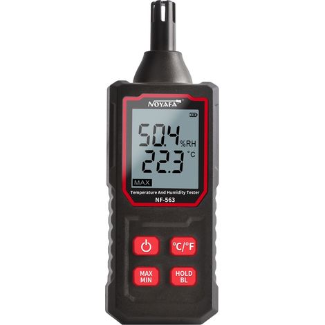 Le thermomètre et hygromètre Noyafa NF-563 dispose d'un affichage de l'humidité relative, d'une surveillance des températures et de l'humidité maximales/minimales, et d'un rétroéclairage LED. (1/5)