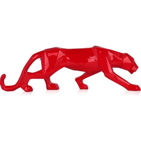 Escultura PANTERA Grande Fuerza Poder Color Rojo 14 x 45 x 9 cm - SpazioLuzio