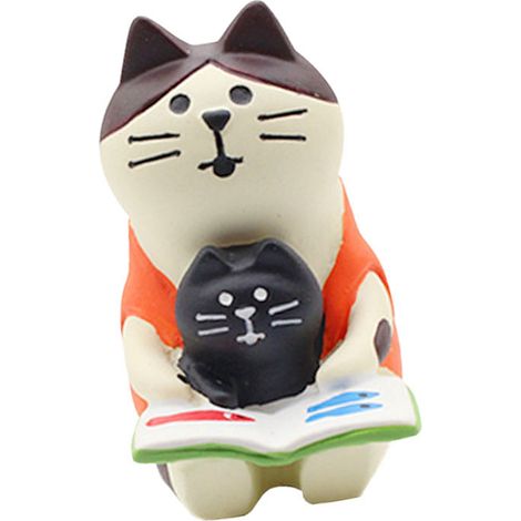 Chaton Bibliothèque Décor Résine Élégant Statue Animal Bureau Mignon Étagère Ornement Durable Écologique Type 5 (1/5)