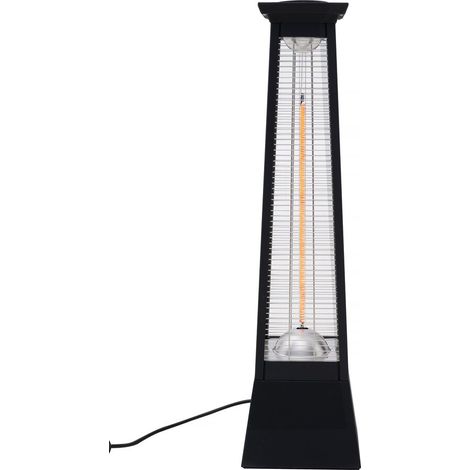 Habitat Et Jardin – Chauffage électrique radiant infrarouge 2000W – Fibre de carbone pour confort extérieur – Résistant aux éclaboussures IP44 – Noir (1/4)